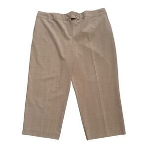 George ME Mark Eisen Women's 18 Tan Plaid Cropped Career Dress Pants Stretch